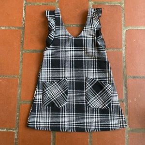 Zara kids’ black + white plaid jumper